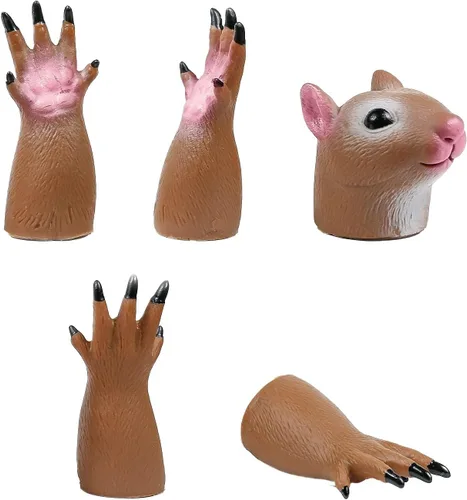 Miniatura 6 de Handi - Marioneta de mano con diseño de ardilla, marionetas de animales para el dedo para niños.