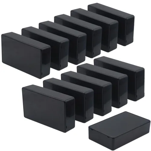 Miniatura 10 de Zulkit 12 cajas de proyecto de plástico ABS para proyectos eléctricos, caja de conexiones de energía, color negro, 1.97 x 1.10 x 0.59 pulgadas