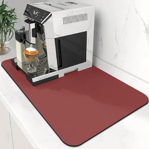 Miniatura 22 de WISELIFE Tapete de café súper absorbente para secar platos, accesorios de barra de café, combina con máquina, tapetes de secado grandes para Negro