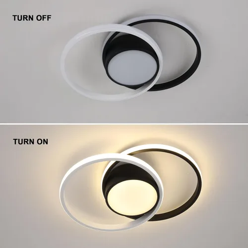 Miniatura 6 de AUA Lámpara de techo moderna, lámpara LED de montaje empotrado de 39 W, 15.7 pulgadas, 3000 K, redonda cerca de techo, para dormitorio, pasillo