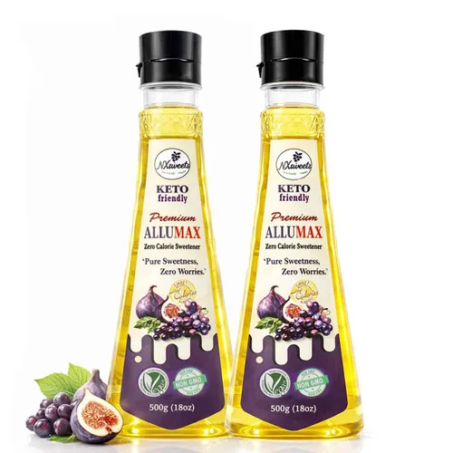 Miniatura 11 de NXsweets - Jarabe de alulosa – Edulcorante líquido cero calorías y cero azúcar, sustituto de azúcar bajo en glucémico, mezcla de stevia y fruta