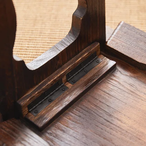 Miniatura 8 de Mesa de piso japonesa, pequeña mesa de centro y mesa de té, mesa de altar para meditación, mesa baja para sentarse en el suelo, bandejas de mesa