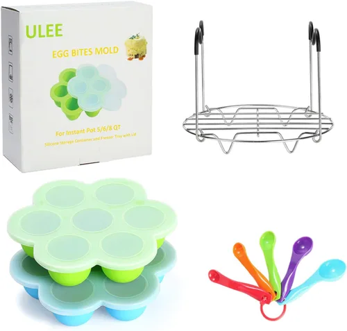 Miniatura 7 de Moldes de silicona para bocados de huevos para accesorios de olla instantánea de 6 cuartos de galón de 8 cuartos de galón, incluyendo salvamanteles