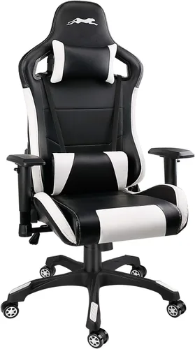 Miniatura 10 de Leopard - Silla de juegos con respaldo alto, silla de oficina de piel sintética, sillas de videojuegos ajustables, silla giratoria de carreras