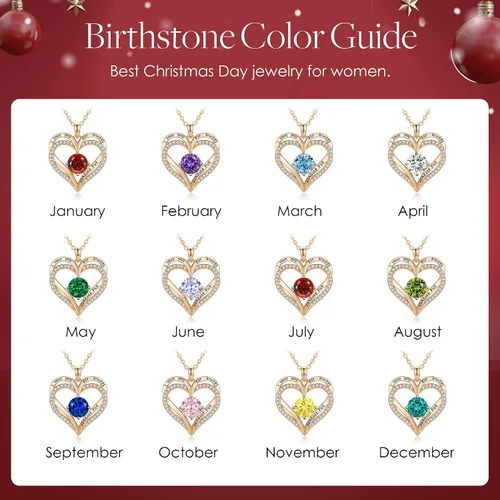 Miniatura 7 de LOUISA SECRET Collares de corazón con piedra natal para mujer plata de ley 925 regalos para el día de San Valentín para mujeres esposa novia madre