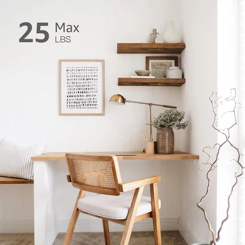 Miniatura 4 de QEEIG Estantes flotantes para pared de 23.6 pulgadas de largo, estante montado en la pared, baño, cocina, sala de estar, dormitorio, granja, A.