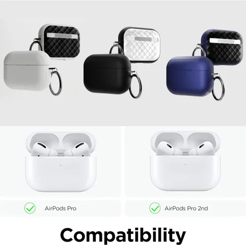Miniatura 3 de HUSH Funda premium para Airpods Pro de 2ª generación compatible con Airpods Pro de 1ª/2ª generación, compatible con carga inalámbrica