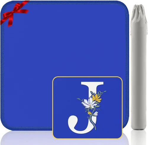 Miniatura 48 de Tapete Mahjong para mesa, neopreno antideslizante con reducción de ruido, 32.4 x 32.4 pulgadas, azul, perfecto para mahjong americano, póker