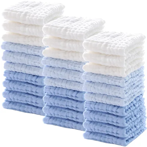 Miniatura 8 de Chumia 30 paños de muselina para bebé, paños de muselina para eructos, toallas de algodón natural, toallitas suaves para recién nacidos, toallas