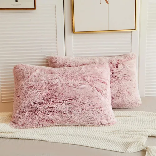 Miniatura 8 de LIFEREVO Paquete de 2 fundas de almohada de piel sintética esponjosa, fundas de almohada cuadradas de 18 x 18 pulgadas, fundas de almohada Blanco