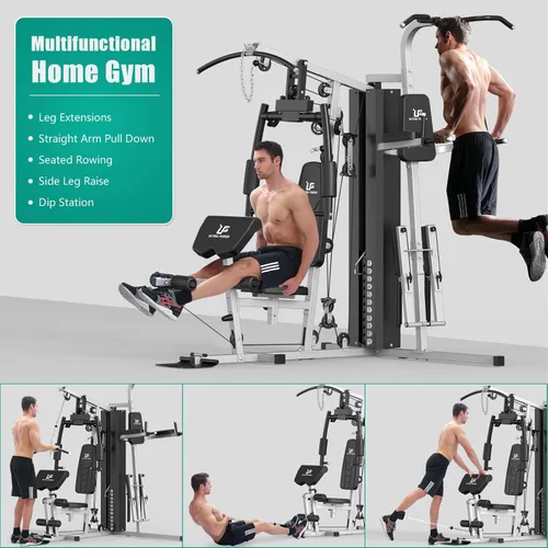 Miniatura 4 de ULTRA FUEGO Estación de entrenamiento de gimnasio en casa multifuncional con sistema de polea, desarrollador de brazos y piernas para entrenamiento