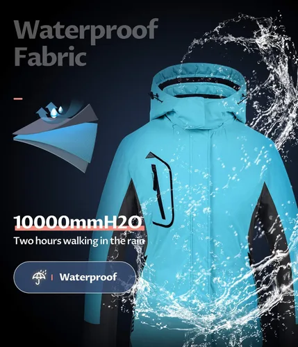 Miniatura 4 de Chaqueta de esquí impermeable para mujer resistente al viento chaqueta de snowboard cálida abrigo de invierno
