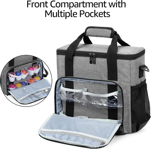 Miniatura 2 de CURMIO Bolsa de transporte para cafetera compatible con Keurig K-Mini o K-Mini Plus, bolsa de viaje para cafeteras de una sola porción para cápsulas