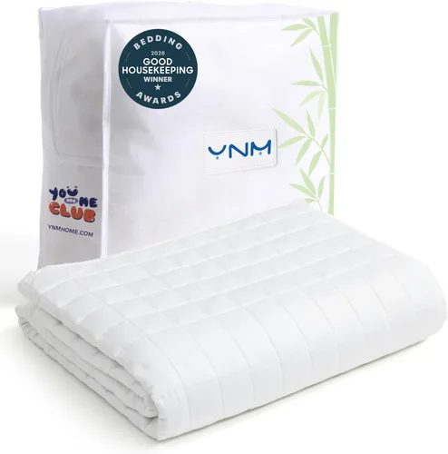 Miniatura 20 de YnM Manta con peso refrescante para adultos, terciopelo refrescante y acogedor de doble cara, manta pesada de 30 libras para parejas, uso en cuatro