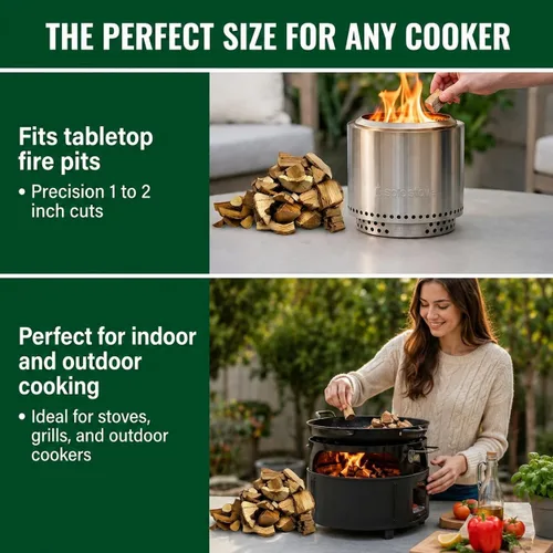 Miniatura 3 de Trozos de madera de almendro para ahumar de 1 a 2 pulgadas, 100% tostados, trozos de barbacoa premium para ahumar y asar a la parrilla, perfectos