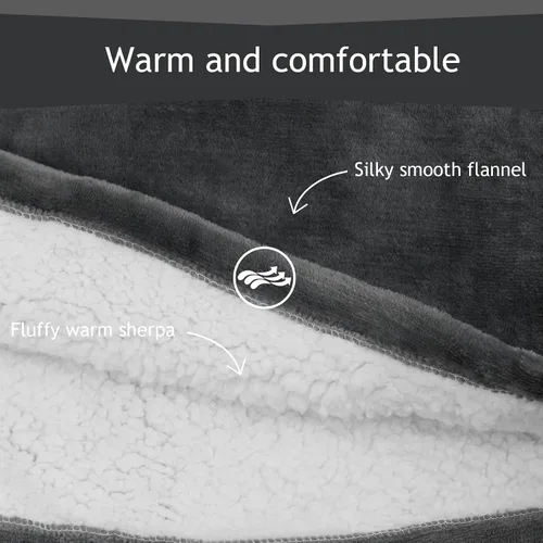 Miniatura 4 de Markdang Manta con capucha de 45 pulgadas, de gran tamaño, de forro polar gigante, cómoda manta Sherpa para hombres y mujeres, Gris-oscuro