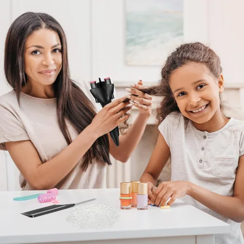 Miniatura 5 de Trenzador automático de cabello con 800 mini bandas de goma, peine de cola, máquina de trenzado electrónico, herramienta de peinado con rodillo