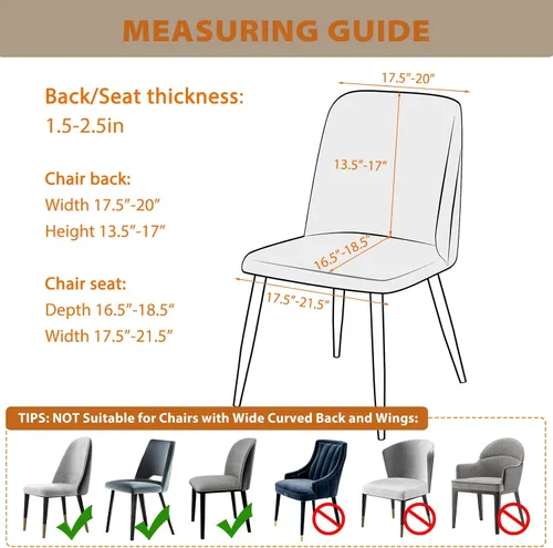 Miniatura 2 de Gollense Fundas de silla con respaldo curvado para comedor, fundas modernas de mediados de siglo, protector de asiento de silla semicírculo