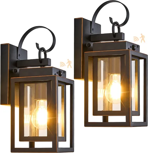 Paquete de 2 luces de pared para exteriores con sensor de movimiento