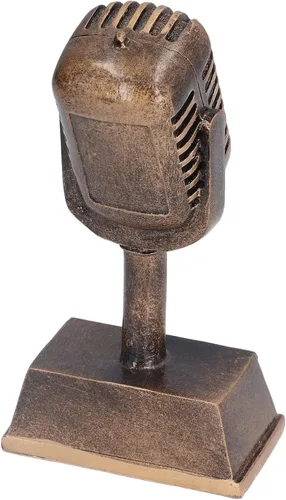 Trofeo de premio, accesorios de micrófono retro, modelo de resina, micrófono vintage, decoración de mesa, decoración de música, adorno de mesa para