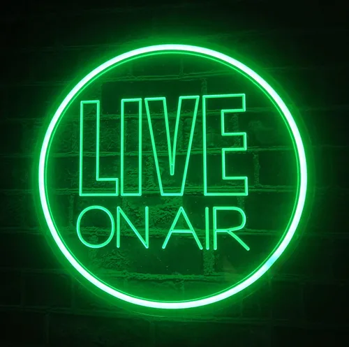 NOXTROND Letrero de neón Live On Air, alimentado por USB, luz LED de neón redonda regulable para Tiktok, Twitch Streamer, Gamer, sala de juegos,