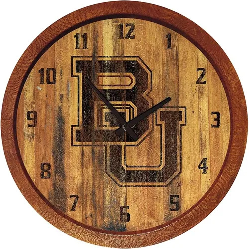 Miniatura 102 de The Fan-Brand NCAA Oklahoma Sooners: Reloj de pared con parte superior de barril de imitación para decoración de bar, decoración de fiesta