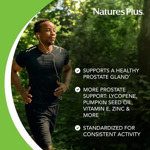 Miniatura 3 de NaturesPlus Herbal Actives ProstActin - 200 iu de vitamina E, 60 cápsulas blandas - Soporte saludable para la glándula prostática, con aceite
