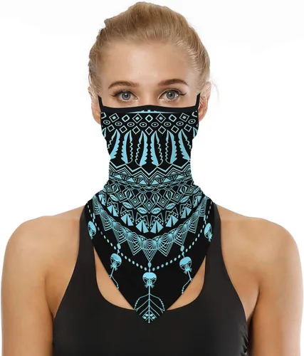 Miniatura 25 de YAYOUREL Polaina para el cuello, bandanas para hombres y mujeres, cubierta de bufanda para la cara con rayos UV, con agujero para las orejas