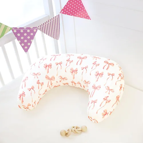Miniatura 7 de Funda de almohada de lactancia, fundas de lactancia extraíbles para almohadas de lactancia, ajuste elástico y suave para bebés recién nacidos, lazo