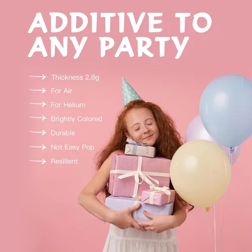 Miniatura 4 de YALLOVE Globos de látex de colores surtidos, juego de 120, 12 pulgadas para uso en helio o aire, globos gruesos para baby shower, cumpleaños