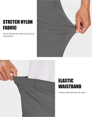 Miniatura 3 de SPECIALMAGIC Pantalones de golf para hombre, elásticos, ajustados, ligeros, con bolsillos con cremallera