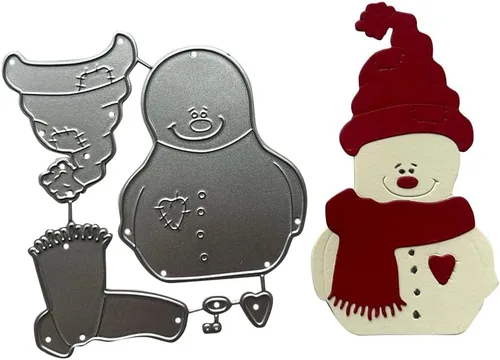 Muere de corte de metal con diseño de muñeco de nieve de Navidad para álbumes de recortes, álbum de fotos, papel para manualidades, tarjetas,