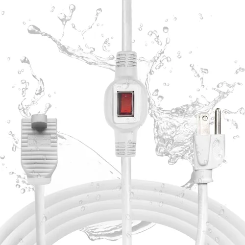 Miniatura 12 de Iron Forge Cable Cable de extensión blanco de 3 pies para exteriores con interruptor en línea impermeable IP65 de encendido/apagado, interruptor
