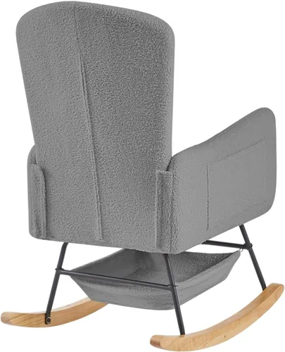 Miniatura 5 de oaaktu Mecedora tapizada para guardería, con respaldo alto para salas de estar, dormitorios, oficinas (22 gris)