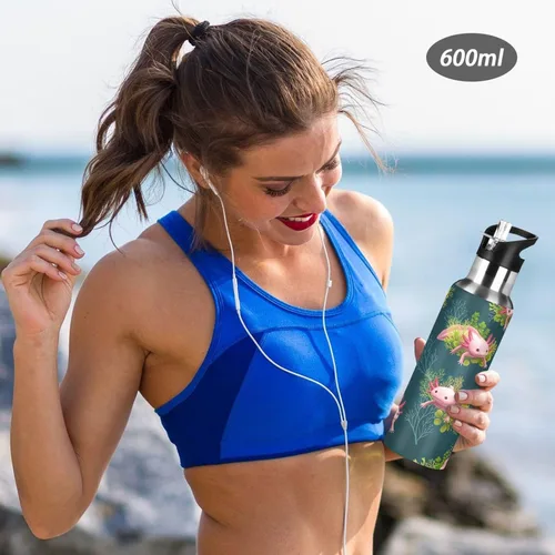 Miniatura 6 de Axolotls Stainless Steel Water Bottle 32 Oz Leakproof Water Bottles, BPA-Free Sports Water Bottle