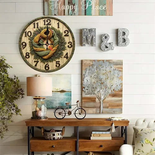 Miniatura 6 de Vintage Maple Wood Wall Clock for Home Office25cmx25cm