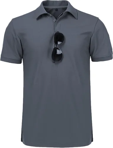 Miniatura 4 de SCODI Polo para hombre, casual, manga corta, polo de golf, atlético, diario, cuello camisa, camiseta de tenis