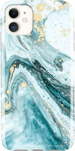 iPhone 11 Gold Sparkle Glitter Marble Slim Bumper Flexible Bumper TPU Funda De Silicona Suave Para IPhone 11 2019 6.1 Pulgadas - Azul