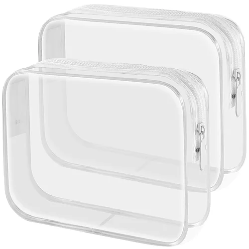Miniatura 8 de Lermende - Bolsa de aseo, 2 unidades, transparente, aprobada por la TSA, bolsa de viaje de un cuarto, tamaño 3-1-1 Negro