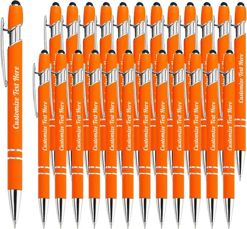Miniatura 74 de Hasta 500 bolígrafos personalizados a granel con logotipo de mensaje de nombre comercial, bolígrafos grabados personalizados con lápiz óptico