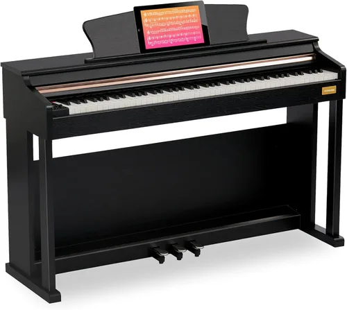 AODSK - Piano digital de 88 teclas, piano digital de acción de martillo ponderado con teclas ponderadas de tamaño completo, triple pedal, juego para