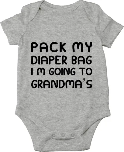 CBTwear Pack My Diaper Bag, I'm Going To Grandma's House Baby Bodysuit - Linda ropa unisex para recién nacido