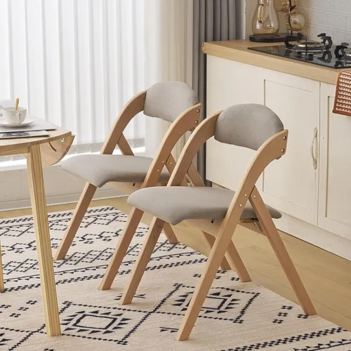 Karl home Sillas de comedor plegables, juego de 2 sillas de comedor apilables, sillas plegables portátiles con cojín para invitados, ideal para