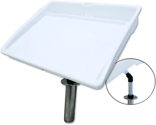 Pactrade Marine Tabla de cortar de cebo para barco, mesa ajustable de filete de limpieza de peces con compartimentos, ranuras para cuchillos y