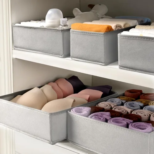 Miniatura 6 de Criusia Organizador de cajones de ropa, paquete de 8 organizadores de cómoda para ropa interior, calcetines, ropa de bebé, organizador plegable