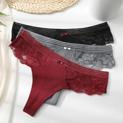 Miniatura 5 de LEVAO Tangas de algodón para mujer, tangas invisibles, espalda en T para mujer, tallas S-XL
