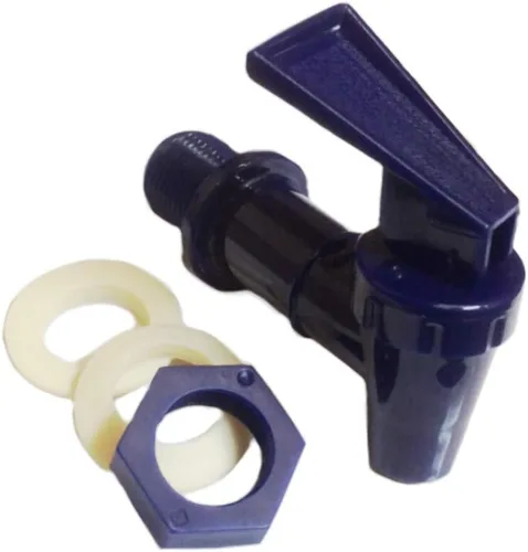 AquaNation Botella de agua de repuesto sin bisfenol A, jarra de cerámica reutilizable, boquilla para bebidas, válvula dispensadora, grifo de Azul