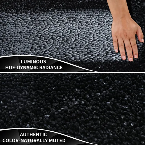 Miniatura 2 de Yimobra Juego de 2 alfombras de baño, alfombra de baño suave y absorbente y alfombra de inodoro en forma de U con respaldo antideslizante, alfombras