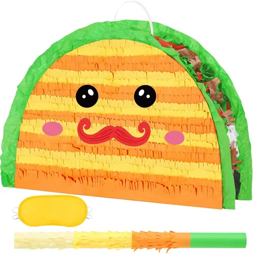 Miniatura 72 de WERNNSAI - Piñata de sirena plegable, piñata de cumpleaños con flecos que incluye cuerda para jalar, venda y bate. Decoraciones
