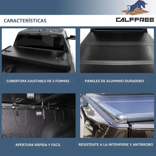 Miniatura 5 de Cubierta rígida de tres pliegues para cama de camioneta compatible con Dodge Ram 1500 y 2500 2009-2026, cama de 5.7 pies sin caja Ram (171.2 cm)
